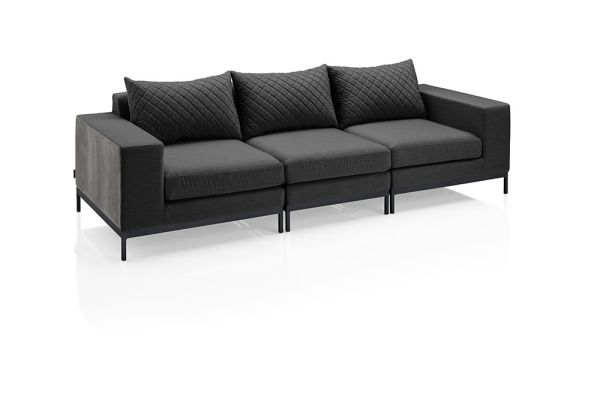 KETTLER EGO MODULAR Sofa-Lounge-Set 3-Sitzer mit Tisch, Sunbrella®, anthrazit/ sooty