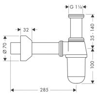 Vorschau: Hansgrohe Tassensiphon installationsfreundlich, chrom