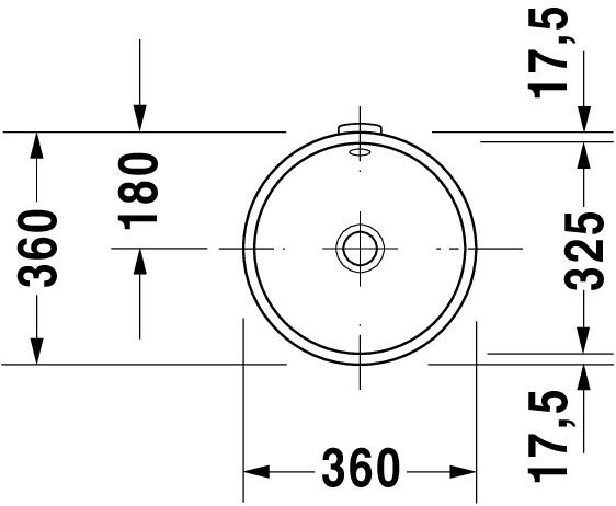Duravit Architec Unterbauwaschtisch rund Ø36cm, mit Überlauf, ohne Hahnloch, weiß 0319320000