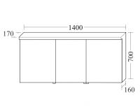 Vorschau: Burgbad Lin20 Spiegelschrank mit horizontaler LED-Beleuchtung und 3 Spiegeltüren, dimmbar, 140x70cm SPQK140RF5351