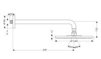 Vorschau: Hansgrohe Raindance Air 1jet Tellerkopfbrause mit Brausearm 39cm, satinox