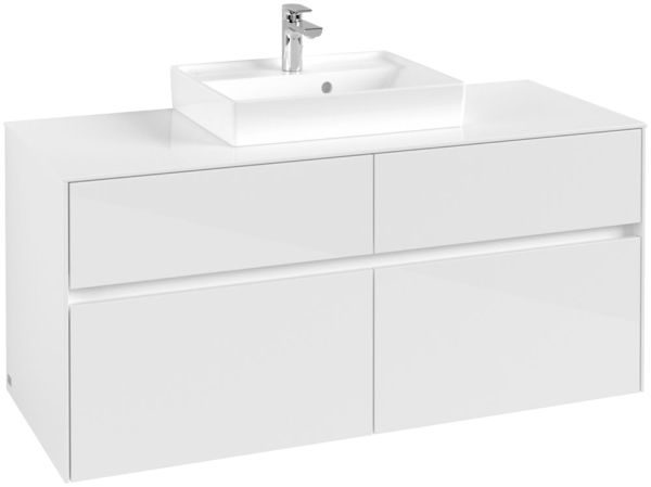 Villeroy&Boch Collaro Waschtischunterschrank passend zu Aufsatzwaschtisch 43345G, 120cm glossy white C07000DH