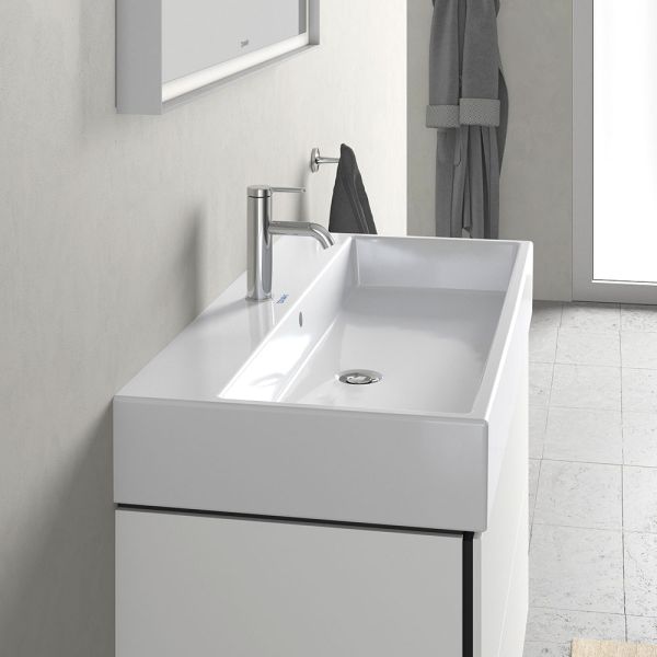 Duravit Vero Air Waschtisch rechteckig 100x47cm, mit 1 Hahnloch und Überlauf, WonderGliss, weiß 23501000001