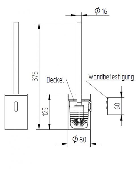 Avenarius Universal Toilettenbürstengarnitur Wand- und Standmodell, chrom