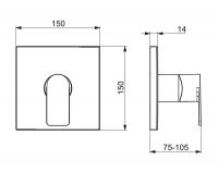 Vorschau: Hansa Hansastela Einhand-Brause-Batterie Fertigmontageset, eckig, chrom