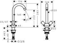 Vorschau: Hansgrohe Logis M31 2-Griff Küchenarmatur, chrom