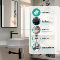 Vorschau: hansgrohe Zesis S Wasserhahn 230 CoolStart für Aufsatzwaschtische, Zugstangengarnitur, schwarz matt