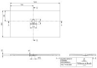 Vorschau: Villeroy&Boch Squaro Infinity Quaryl®-Duschwanne, Eckeinbau links gegen Wand, 150x80cm UDQ1580SQI2LV-1S