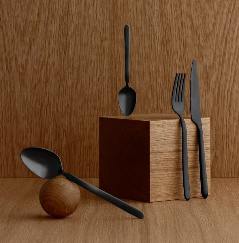 blomus Stella Besteck-Set, 16-teilig, schwarz 64195