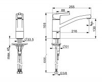 Vorschau: Hansa Hansapaleno Spültisch-Einhand-Einlochbatterie, schwenkbar, 216mm, chrom