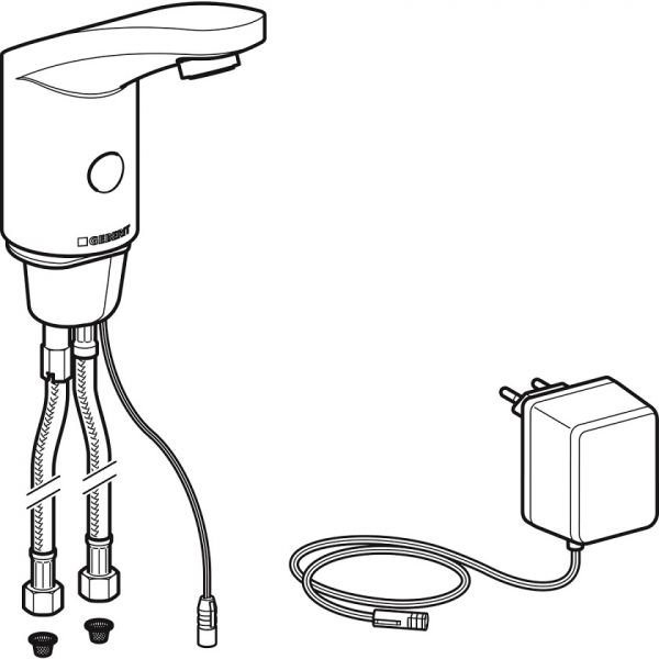 Geberit Waschtischarmatur Typ 185, Netzbetrieb, chrom