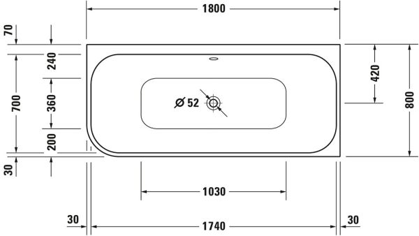 Duravit Happy D.2 Eck-Badewanne 180x80cm Ecke rechts, weiß