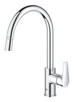 Vorschau: Grohe BauEdge Einhand-Küchenarmatur mit C-Auslauf, ausziehbar, chrom