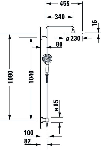 Duravit C.1 Shower System/Duschsystem mit Brausemischer, chrom