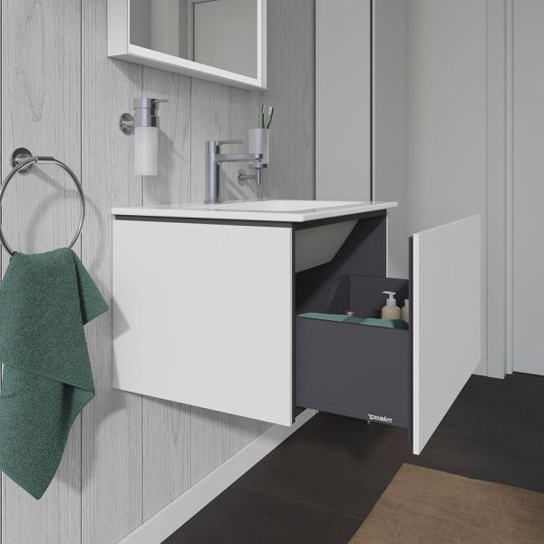 Duravit L-Cube Waschtischunterschrank wandhängend 62x48cm mit 1 Schublade für ME by Starck 233663