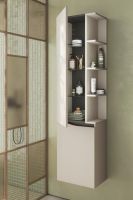 Burgbad Sinea 3.0 Hochschrank mit seitlichem Regal links veloursgrau matt SHFF045LF6804G0292