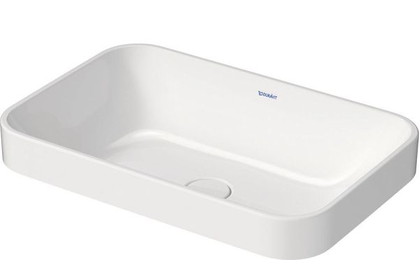 Duravit Happy D.2 Plus Aufsatzbecken 60x40cm rechteckig, ohne Überlauf, WonderGliss, weiß