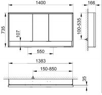 Vorschau: Keuco Royal Lumos Spiegelschrank DALI-steuerbar für Wandvorbau, 140x73cm