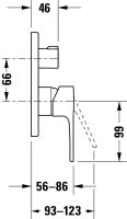 Vorschau: Duravit B.1 Einhebel-Wannenmischer Unterputz mit Umstellventil und Sicherungskombination, chrom