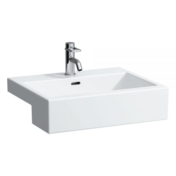 Laufen Living City Halbeinbauwaschtisch mit Überlauf 55x46cm, weiß H8134320001041