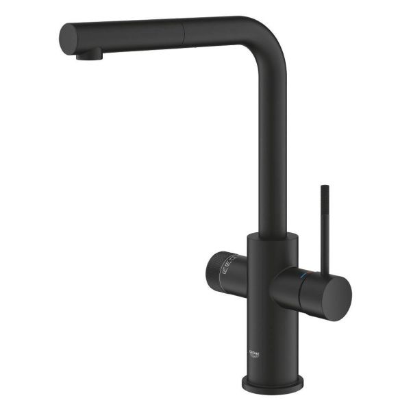 Grohe Blue 5-in-1-Armatur, L-Auslauf, ausziehbar, phantom black 104430KF01