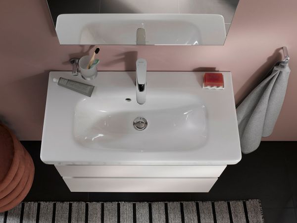 Duravit DuraStyle Waschtisch rechteckig 80x48cm, mit Hahnloch, mit Überlauf, WonderGliss, weiß 23208000001