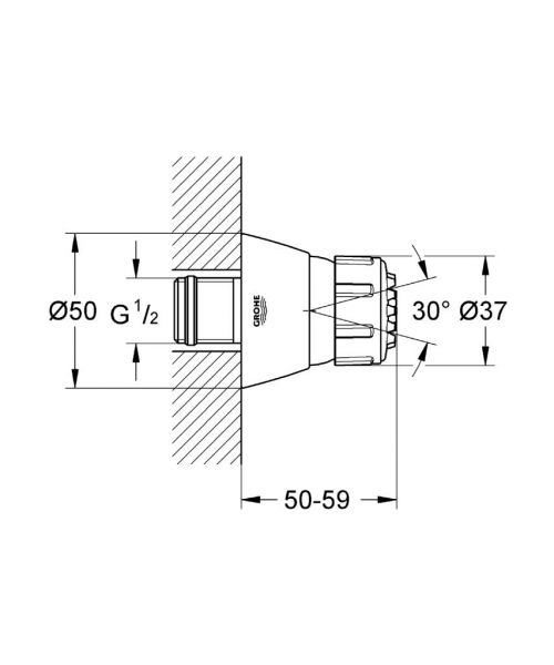 Grohe Relexa 50 Seitenbrause 2 Strahlarten, chrom