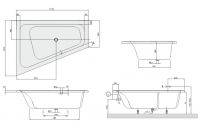 Vorschau: Villeroy&Boch Loop&Friends Eck Badewanne, Ausführung links 175x135cm, weiß