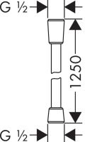 Vorschau: Hansgrohe Isiflex Brauseschlauch 1,25m, weiß matt