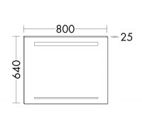 Vorschau: Burgbad Yumo Leuchtspiegel mit horizontaler LED-Beleuchtung, dimmbar, 80x64cm