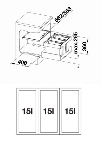 Blanco Flexon II 60/3 Abfallsystem