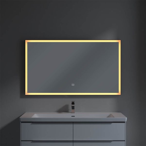 Villeroy&Boch Subway 3.0 LED-Spiegel, 130x75cm, mit Sensordimmer, schwarz matt