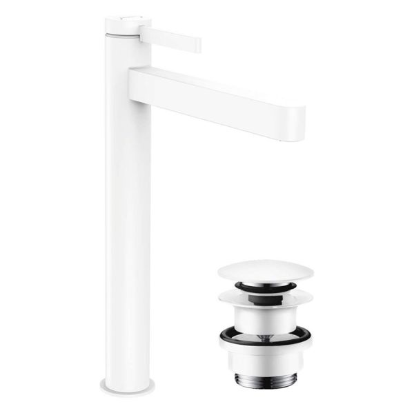 hansgrohe Finoris Waschtischmischer 260 für Waschschüsseln mit Push-Open, weiß matt 76070700