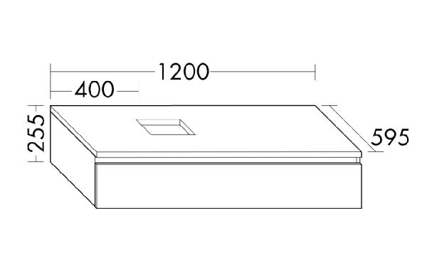 Burgbad Cube Waschtischunterschrank passend zu Grohe Cube Aufsatzschalen, mit 1 Auszug, 120cm WWXW121LF3781