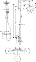 Vorschau: Hansgrohe Croma Showerpipe 220 1jet mit Thermostat, chrom 27185000 1