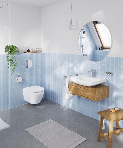 Grohe Euro Keramik Waschtisch 55cm mit Hahnloch, ohne Überlauf, weiß