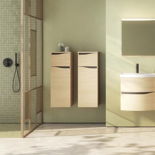 Burgbad Sinea 3.0 Halbhoher Schrank mit Schublade und Tür eiche dekor baumwolle UHZW035