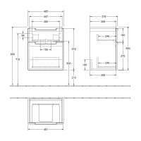 Vorschau: Villeroy&Boch Subway 2.0 Waschtischunterschrank 48,5x59cm für Handwaschbecken 7315F001, 2 Auszüge