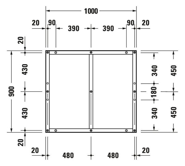 Duravit Tempano Fußgestell 100x90cm