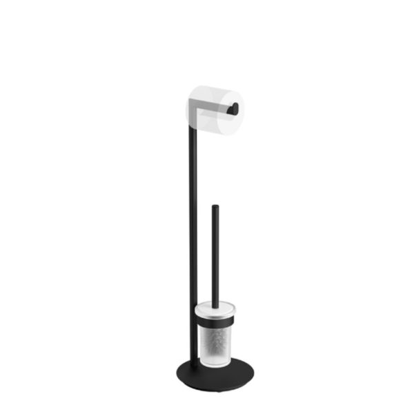 Avenarius Design WC-Ständer Bürstengarnitur mit Papierrollenhalter, schwarz 9104504040