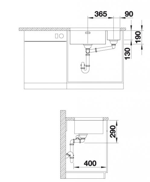 Blanco Andano 500/180-U Unterbaubecken rechts, edelstahl seidenglanz