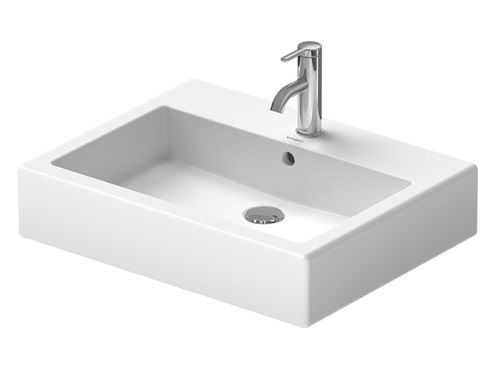 Duravit Vero Waschtisch rechteckig 60x47cm, 1 Hahnloch, mit Überlauf, WonderGliss, weiß 04546000001