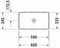 Vorschau: Duravit DuraSquare Aufsatzwaschtisch rechteckig 60x34,5cm, ohne Überlauf, geschliffen, weiß 2355600000
