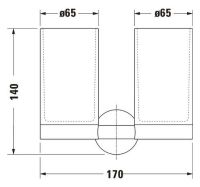 Vorschau: Duravit Starck T Zahnputzbecher doppelt, wandhängend, schwarz matt 0099484600