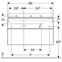 Vorschau: Geberit Xeno² Waschtischunterschrank 88x53cm mit 2 Schubladen, Siphonausschnitt links