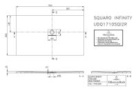 Vorschau: Villeroy&Boch Squaro Infinity Quaryl®-Duschwanne, Eckeinbau rechts gegen Wand, 170x100cm, anthracite, techn Zeichnung, UDQ1710SQI2RV-1S