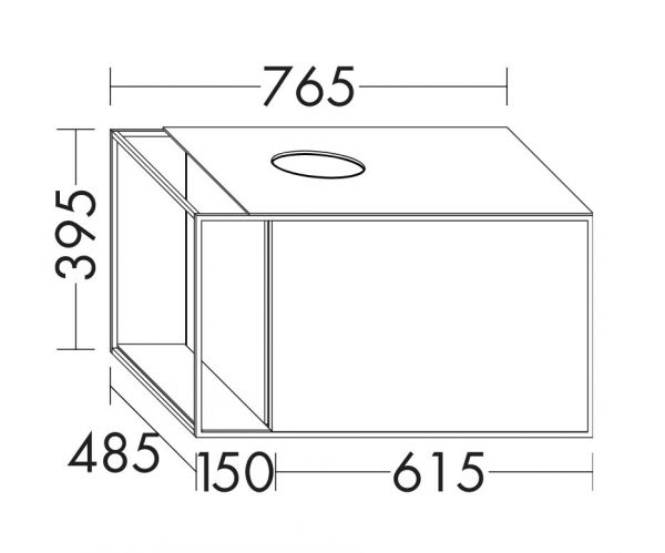 Burgbad Junit Waschtischunterschrank 76,5cm für Aufsatzwaschtisch mit LED-Beleuchtung, 1 Auszug