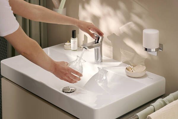 hansgrohe Neovis Q Einhebel-Waschtischmischer 100 mit Push-Open Ablaufgarnitur, chrom