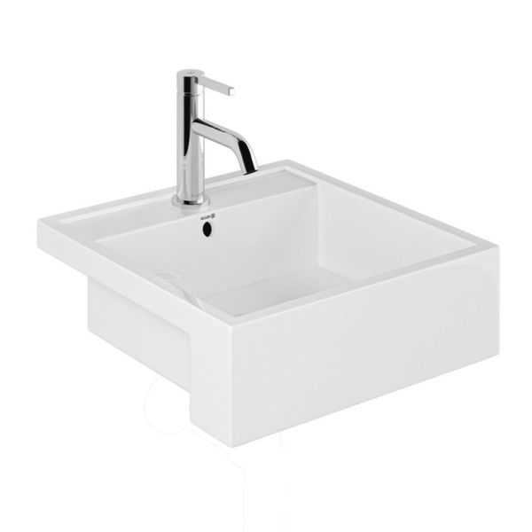 Kludi RESA Halbeinbau-Handwaschbecken 46x46cm quadratisch, weiß 57W0143 