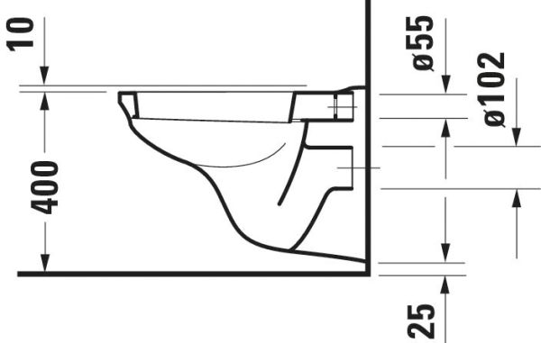 Duravit D-Code Wand-WC 56x35,5cm, rund, HygieneGlaze, weiß